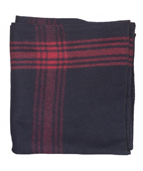 Wool Blanket Red-Striped Navy