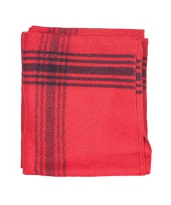 Wool Blanket Navy-Striped Red